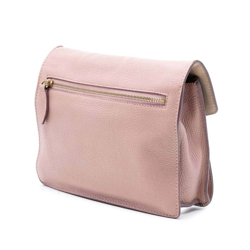 Burberry Small Leather and House Check Canvas Derby Macken Crossbody Pink Leather Very good condition - Back View