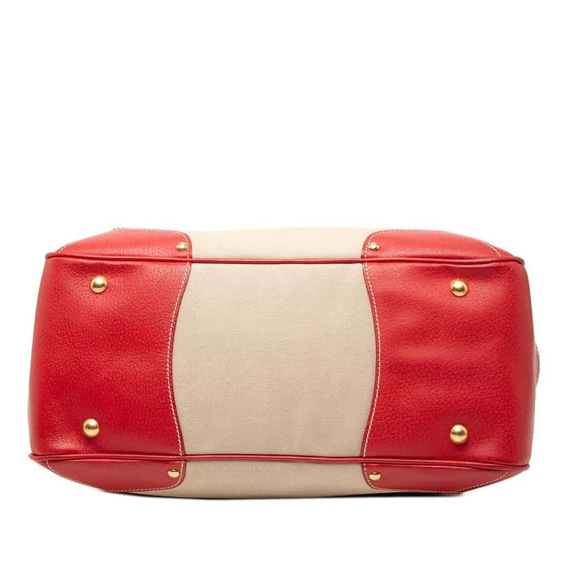 Prada Large Saffiano Trimmed Canapa Convertible Tote Brown Canvas Very good condition - Inside View