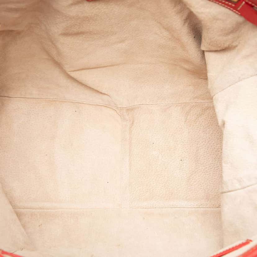 Prada Large Saffiano Trimmed Canapa Convertible Tote Brown Canvas Very good condition - Model View