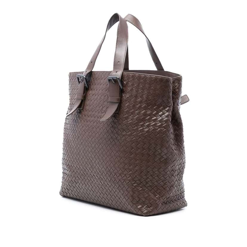 Bottega Veneta Nappa Intrecciato Belted Tote Brown Leather Very good condition - Back View