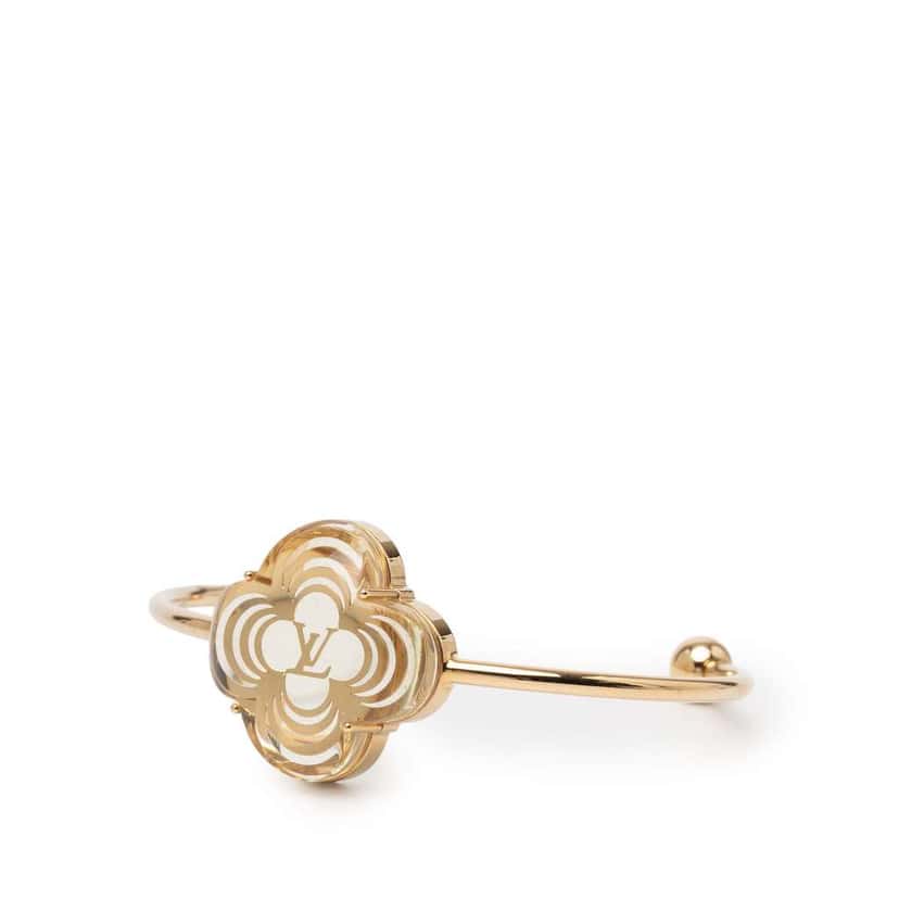 Louis Vuitton Gold Plated Resin La Folie Cuff Bracelet Gold Metal Good condition - Back View