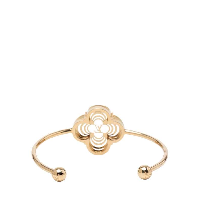 Louis Vuitton Gold Plated Resin La Folie Cuff Bracelet Gold Metal Good condition - Inside View