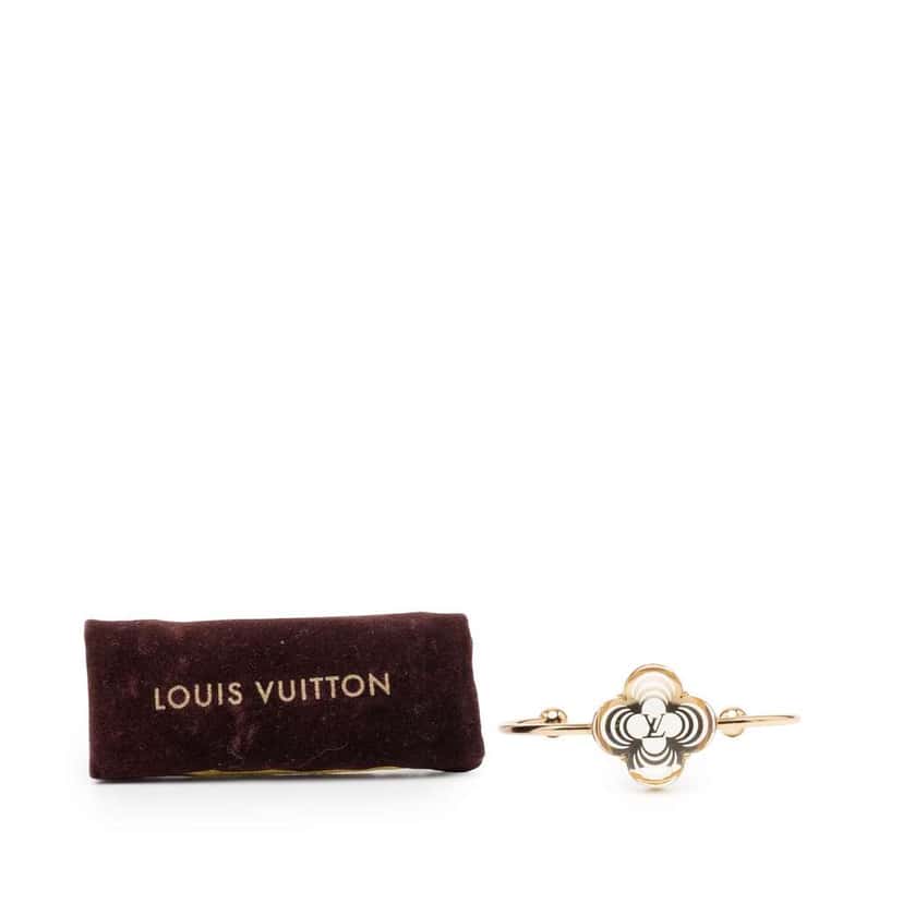 Louis Vuitton Gold Plated Resin La Folie Cuff Bracelet Gold Metal Good condition - Model View
