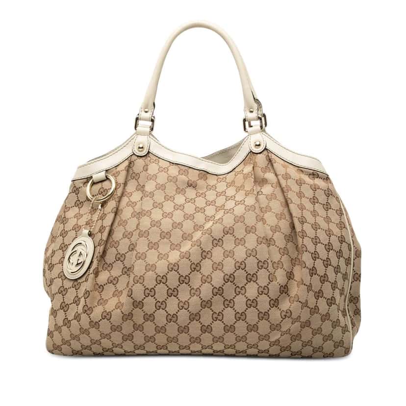 Gucci Large GG Canvas Sukey Tote Brown Canvas Very good condition - Front View