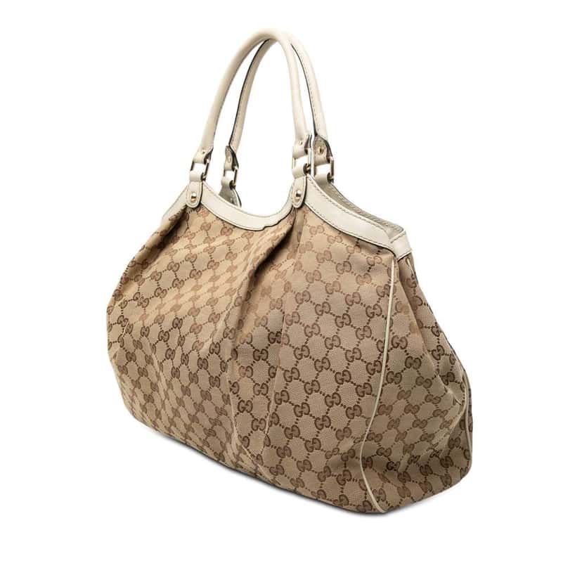 Gucci Large GG Canvas Sukey Tote Brown Canvas Very good condition - Back View