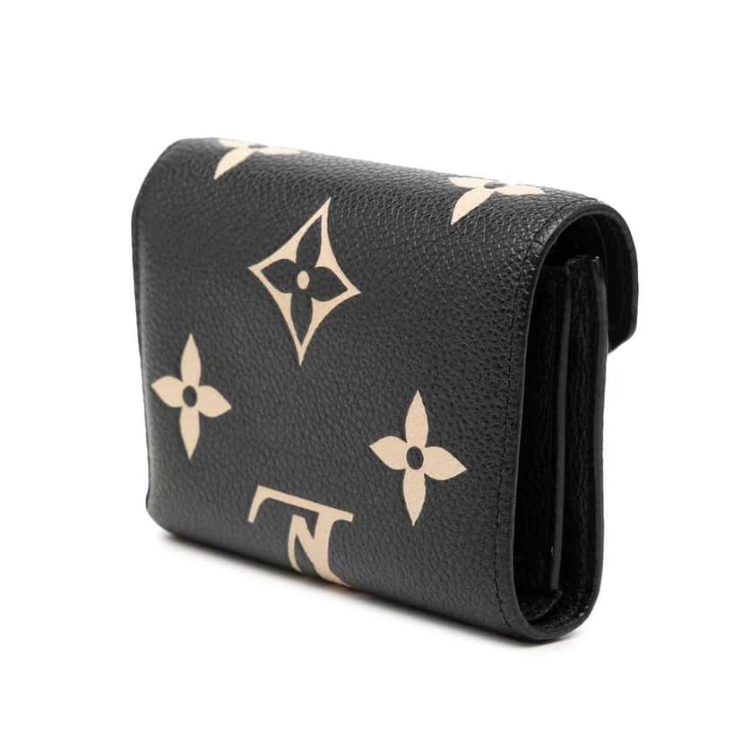 Louis Vuitton Monogram Empreinte Victorine Tri-fold Wallet Black Leather Good condition - Back View
