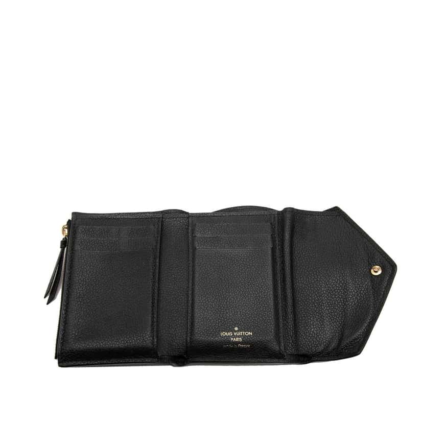 Louis Vuitton Monogram Empreinte Victorine Tri-fold Wallet Black Leather Good condition - Model View