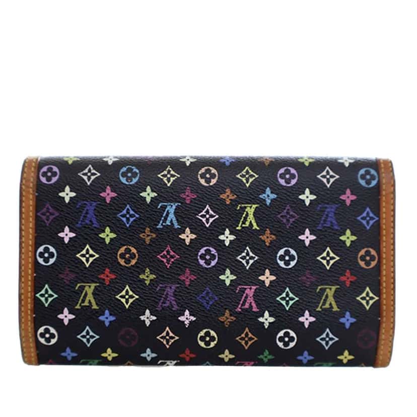 Louis Vuitton Monogram Multicolor Porte Tresor International Wallet Black Very good condition - Model View