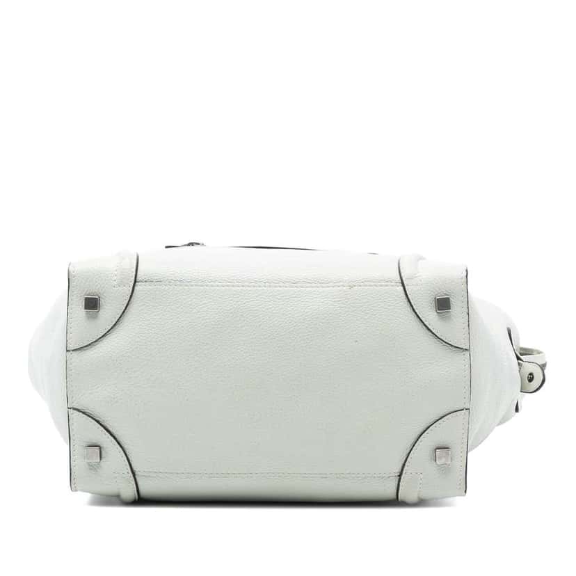 Celine Mini Calfskin Luggage Tote White Leather Good condition - Inside View