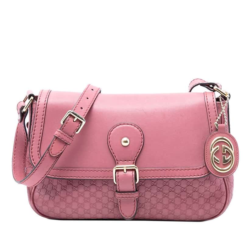 Gucci Microguccissima Sukey Crossbody Pink Leather Very good condition - Front View