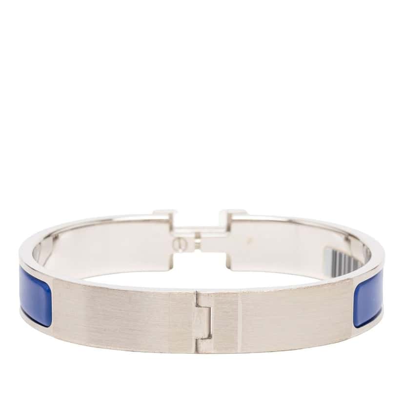 Hermès Narrow Enamel Clic H Bracelet PM Blue Good condition - Inside View
