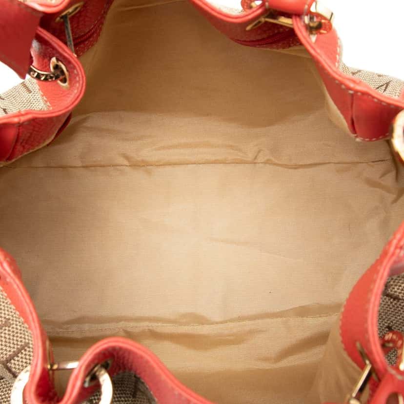 Bvlgari Logomania Canvas Satchel Brown Canvas Very good condition - Model View