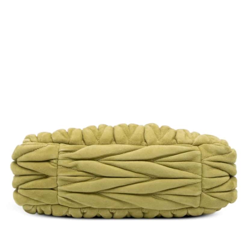 Miu Miu Mini Matelasse Suede Wander Bag Green Leather Good condition - Inside View