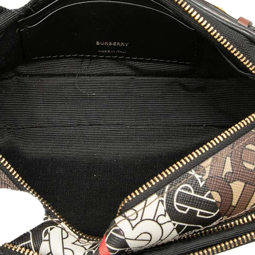 Burberry TB Monogram E-Canvas Stripe Camera Bag Brown Canvas Very good condition - Model View
