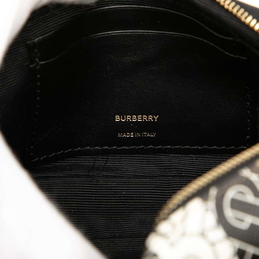 Burberry TB Monogram E-Canvas Stripe Camera Bag Brown Canvas Very good condition - Box View