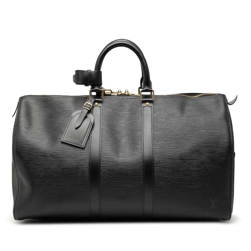 Louis Vuitton Epi Keepall 50 Black Leather Good condition - Front View