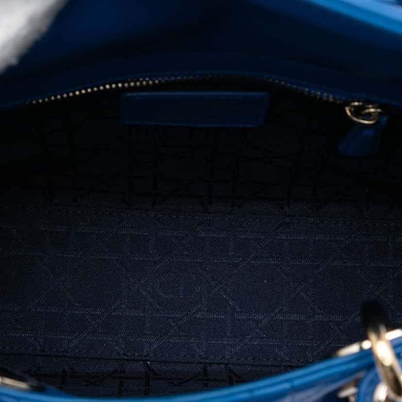 Dior Small Lambskin Cannage MyABCDior Lady Dior Blue Leather Very good condition - Model View