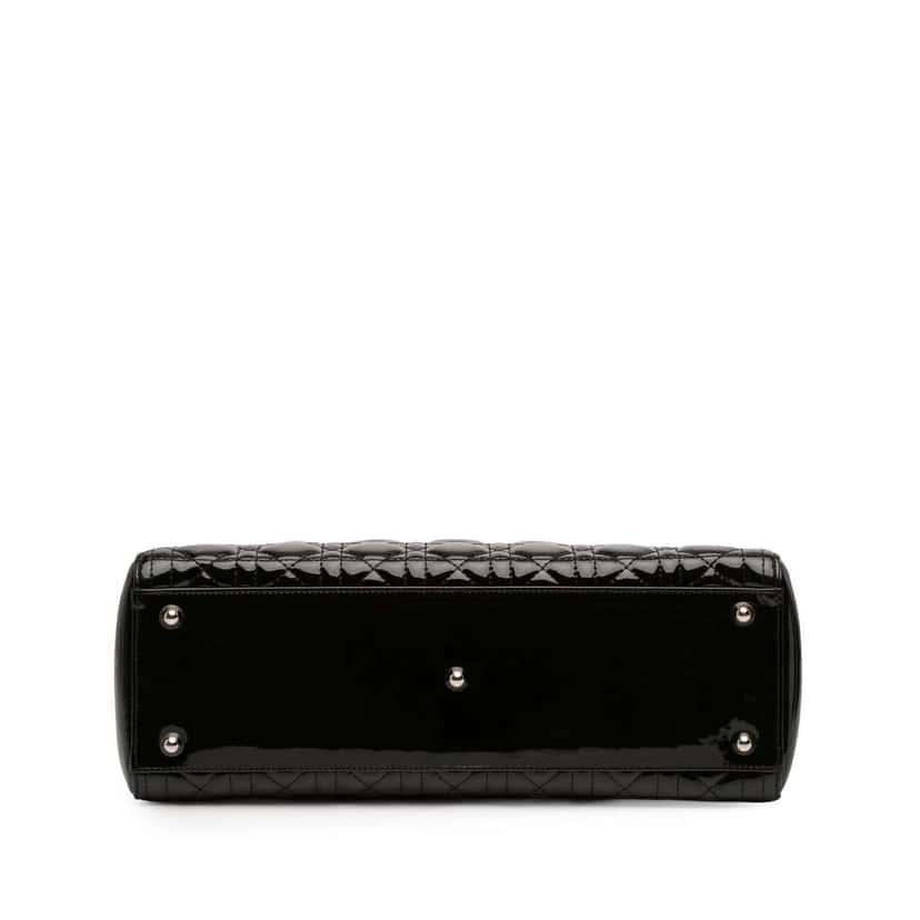 Dior Large Patent Cannage Lady Dior Black Leather Very good condition - Inside View