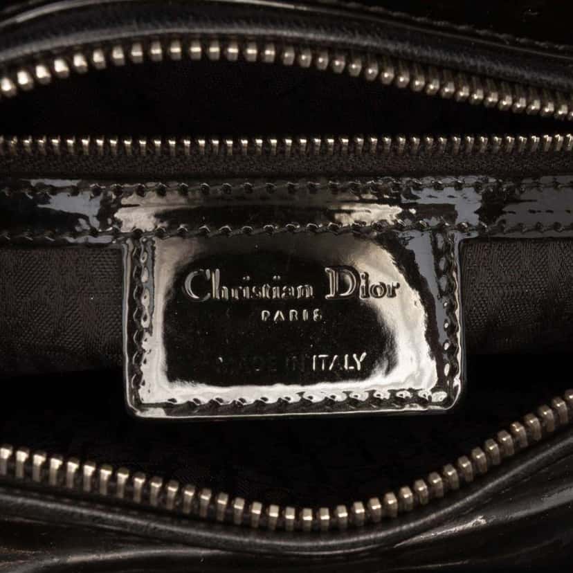 Dior Large Patent Cannage Lady Dior Black Leather Very good condition - Box View