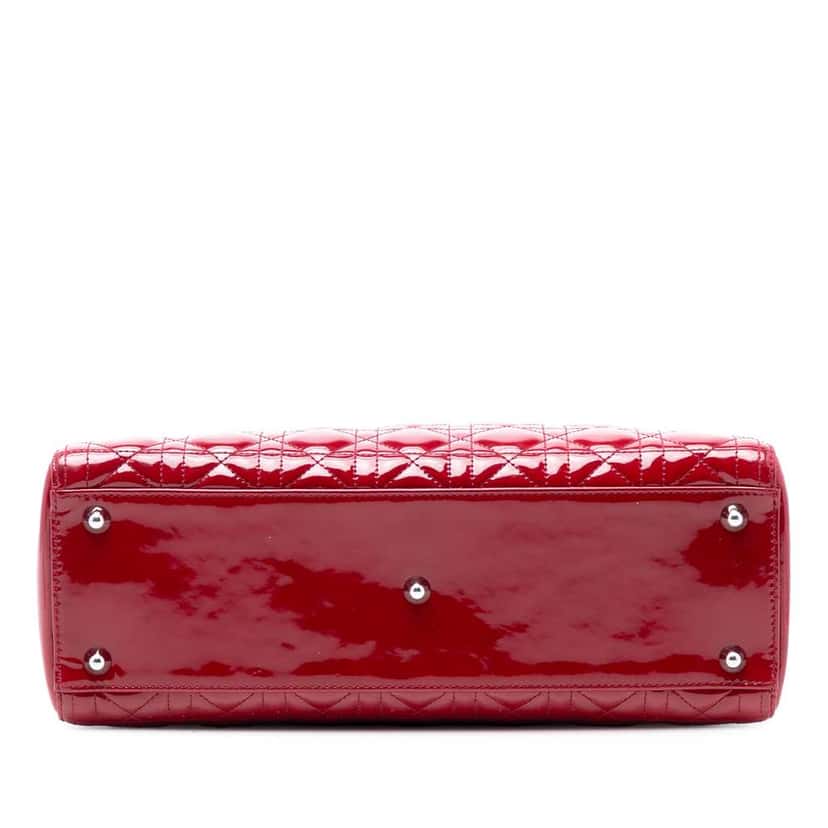Dior Large Patent Cannage Lady Dior Red Leather Very good condition - Inside View