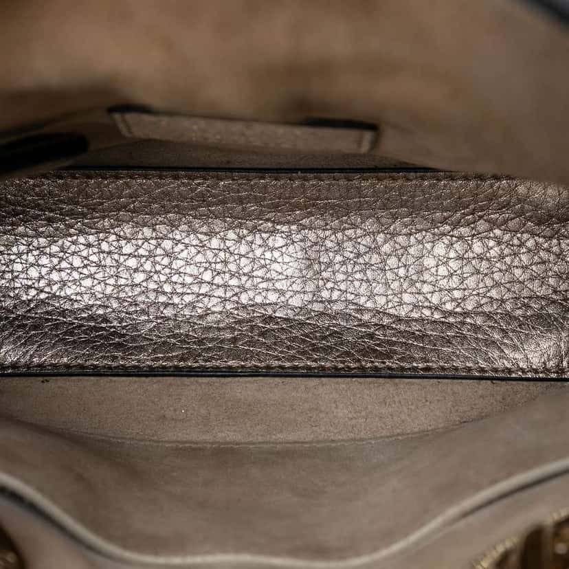 Dior Mini Metallic Calfskin Cannage Supple Lady Dior Silver Leather Very good condition - Model View