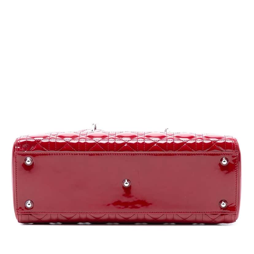 Dior Large Patent Cannage Lady Dior Red Leather Very good condition - Inside View