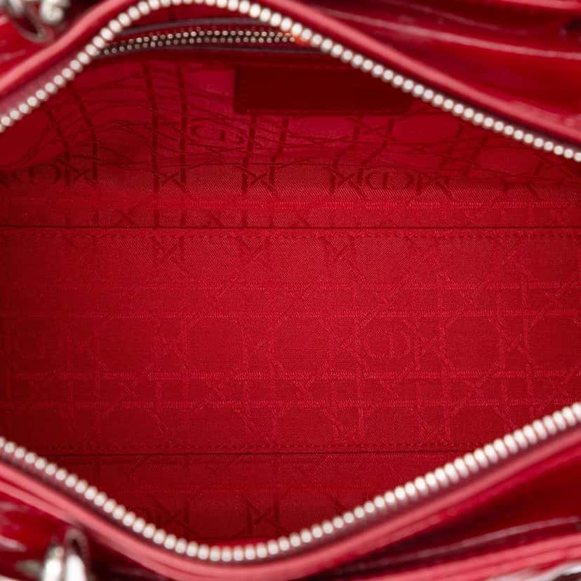 Dior Large Patent Cannage Lady Dior Red Leather Very good condition - Model View
