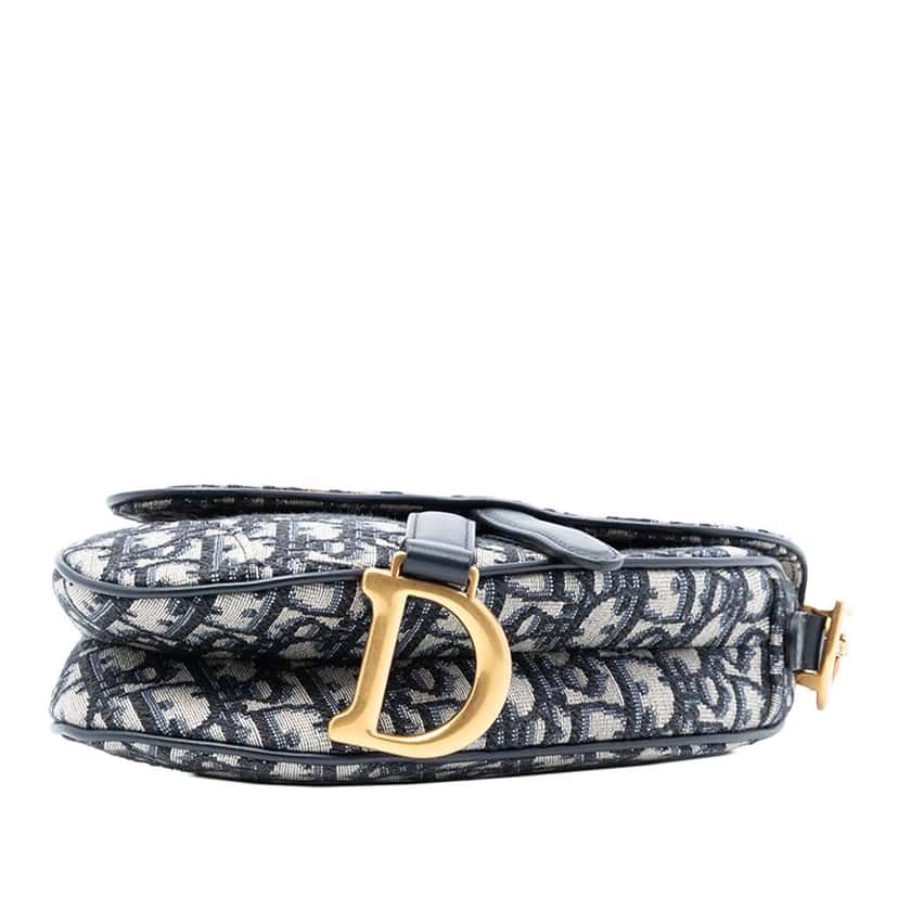 Dior Mini Oblique Canvas Saddle Bag Blue Canvas Very good condition - Inside View