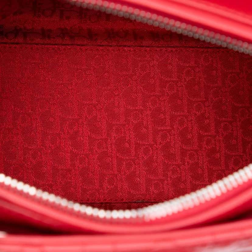 Dior Medium Lambskin Cannage Lady Dior Red Leather Very good condition - Model View