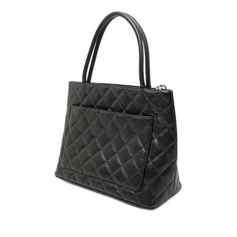 Chanel Caviar Medallion Tote Black Leather Very good condition - Back View