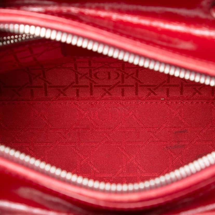 Dior Medium Patent Cannage Lady Dior Red Leather Very good condition - Model View