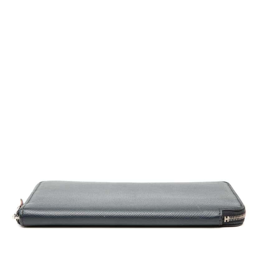 Hermès Epsom Silk'In Classique Long Wallet Blue Leather Good condition - Inside View