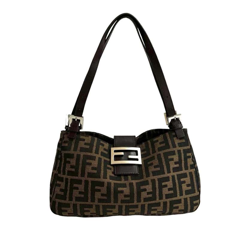 Fendi Zucca Canvas Shoulder Bag Brown Canvas Very good condition - Front View