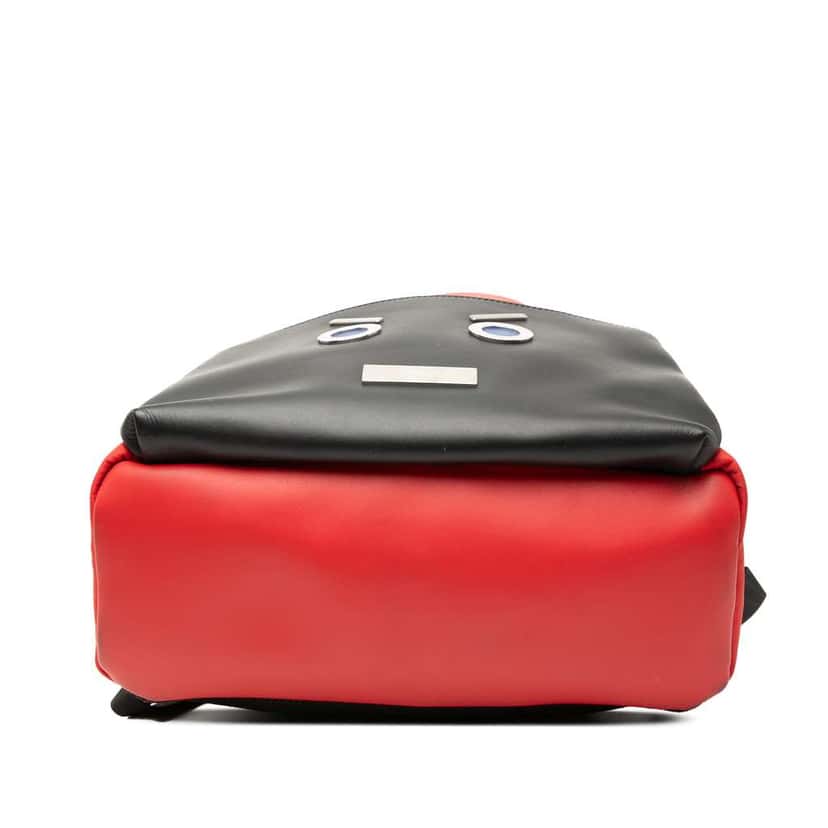 Fendi Nylon and Leather Faces Backpack Red Very good condition - Inside View