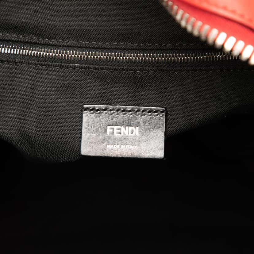 Fendi Nylon and Leather Faces Backpack Red Very good condition - Box View