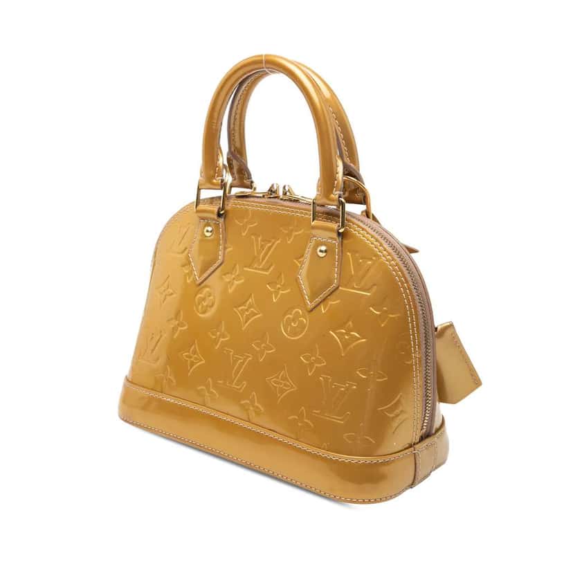 Louis Vuitton Monogram Vernis Alma BB Gold Leather Very good condition - Back View
