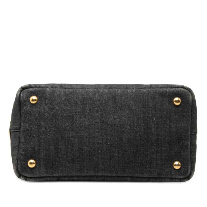 Prada Small Denim Canapa Logo Satchel Grey Denim Very good condition - Inside View