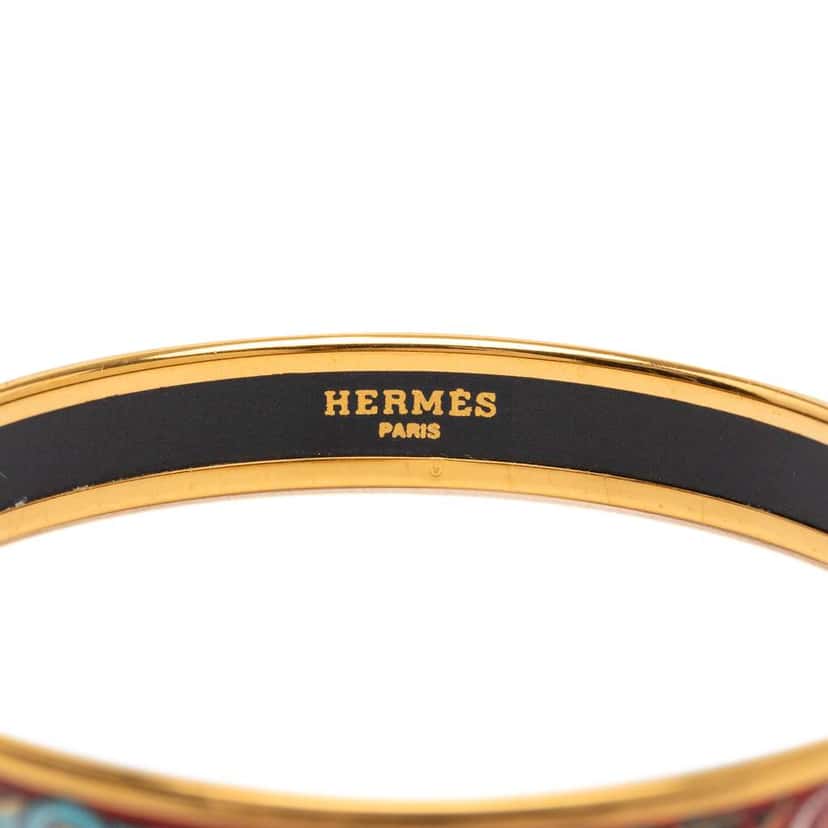 Hermès Narrow Shells Enamel Bangle 70 Red Good condition - Model View