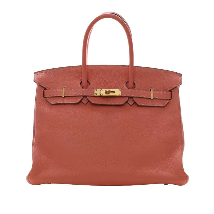 Hermès Clemence Birkin Retourne 35 Orange Leather Very good condition - Front View