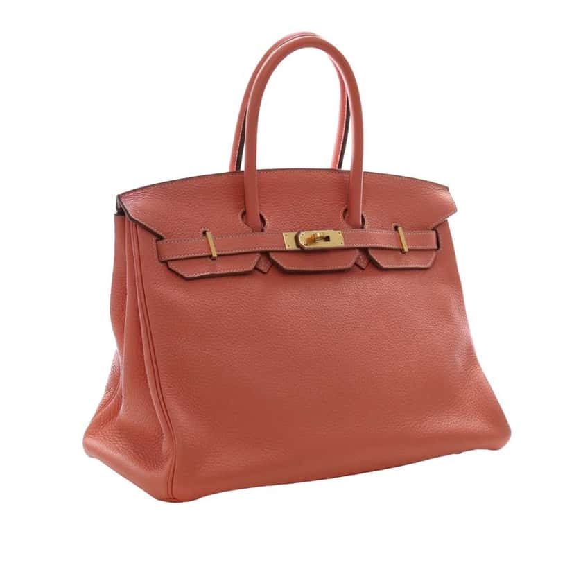 Hermès Clemence Birkin Retourne 35 Orange Leather Very good condition - Back View