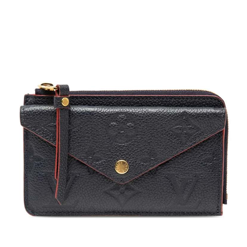 Louis Vuitton Monogram Empreinte Recto Verso Card Holder Blue Leather Very good condition - Front View