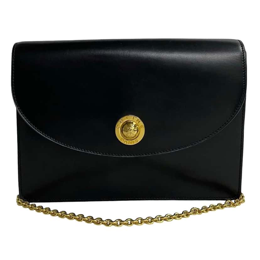 Celine Calfskin Star Ball Crossbody Black Leather Very good condition - Front View