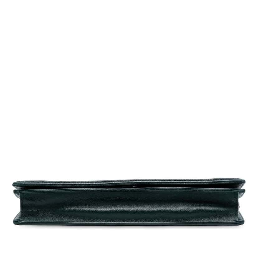 Dior Grained Calfskin Diorama Pochette Clutch Green Leather Very good condition - Inside View