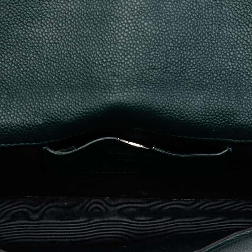 Dior Grained Calfskin Diorama Pochette Clutch Green Leather Very good condition - Model View