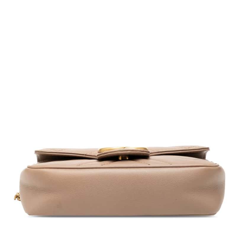 Gucci Mini GG Marmont Matelasse Leather Flap Crossbody Brown Leather Very good condition - Inside View