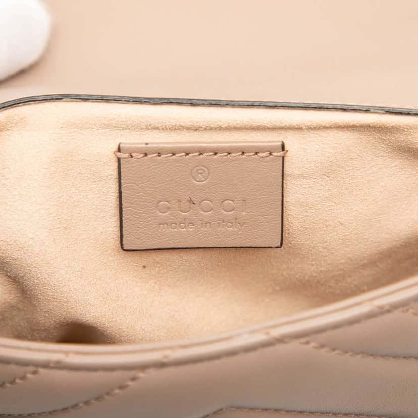 Gucci Mini GG Marmont Matelasse Leather Flap Crossbody Brown Leather Very good condition - Box View