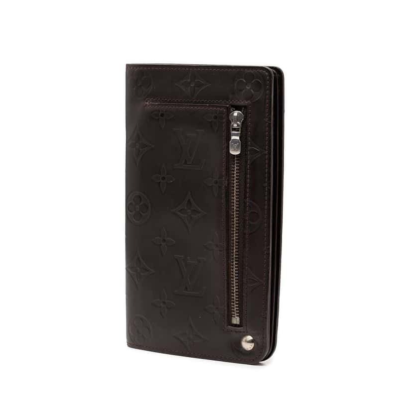 Louis Vuitton Monogram Glace Hoist Organizer Wallet Brown Leather Very good condition - Back View