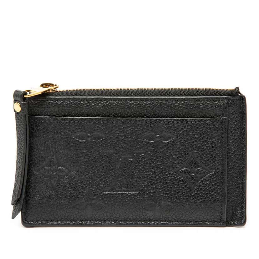 Louis Vuitton Monogram Empreinte Zipped Card Holder Black Leather Very good condition - Front View