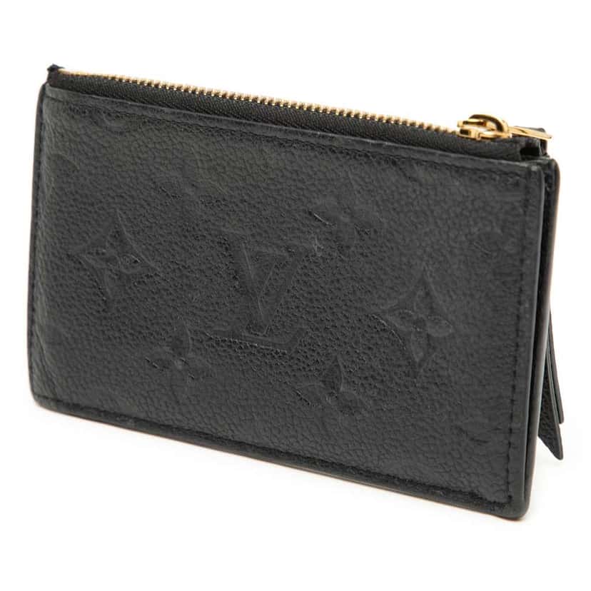 Louis Vuitton Monogram Empreinte Zipped Card Holder Black Leather Very good condition - Back View