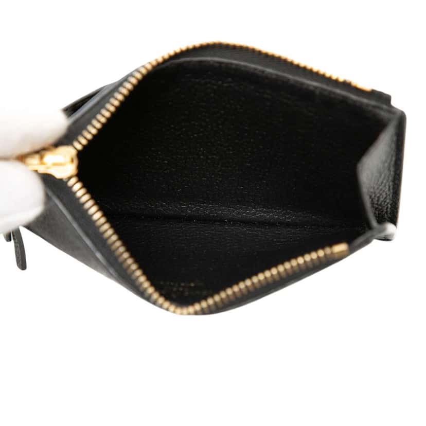 Louis Vuitton Monogram Empreinte Zipped Card Holder Black Leather Very good condition - Model View